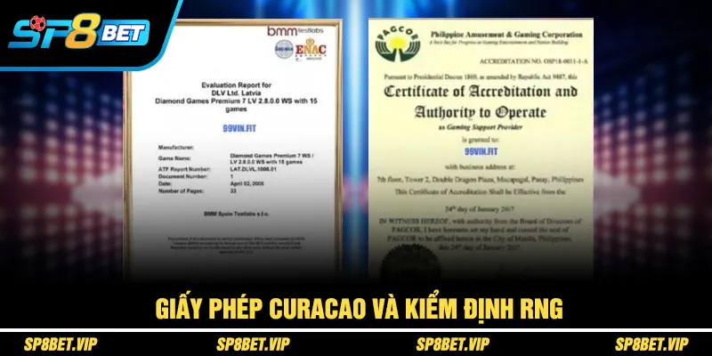 Giấy phép Curacao và kiểm định RNG